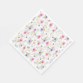 Roze, Blauw Floral Patroon Servet (Hoek)