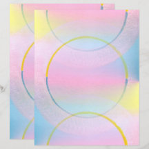 Roze Blauw Geel Blends & Circles Scrapbook Papier