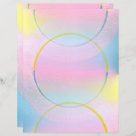 Roze Blauw Geel Blends & Circles Scrapbook Papier