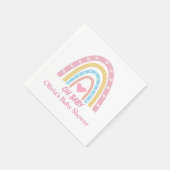 Roze Blauw Geel Boho Regenboog Oh Baby shower Servet (Hoek)