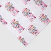Roze Blauw Geel Bubble Gum Verjaardag Tissuepapier (Detail)