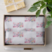 Roze Blauw Geel Bubble Gum Verjaardag Tissuepapier (Geschenk)