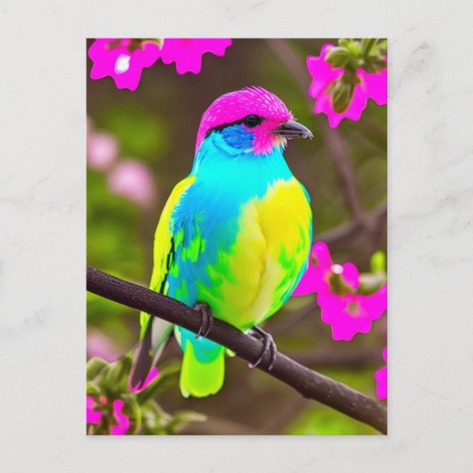 Roze Blauw Geel Groen Fantastisch Briefkaart (Voorkant)