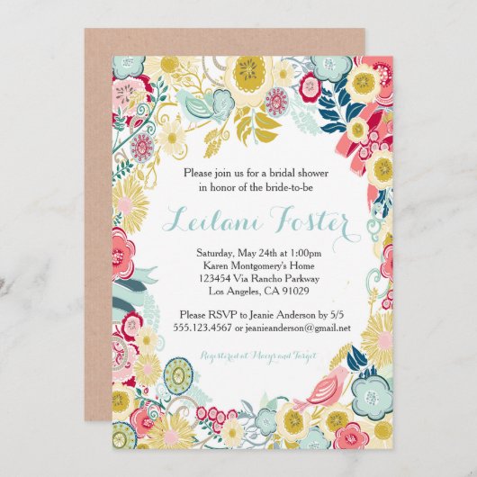 Roze Blauw Geel Kaart (Voorkant / Achterkant)