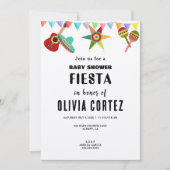 Roze Blauw Geel Mexicaans Fiesta Baby shower Kaart (Voorkant)