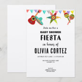 Roze Blauw Geel Mexicaans Fiesta Baby shower Kaart (Voorkant / Achterkant)