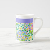  roze, blauw, geel primrosenpatroon porselein kop (Rechts)