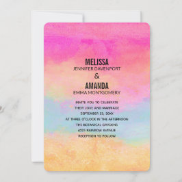 Roze Blauw Geel Regenboog Abstracte Strepen Bruilo Kaart