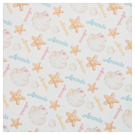 Roze blauw geel schalen stof (Swatch)