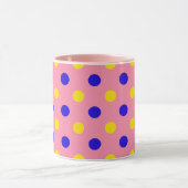 Roze Blauw Geel Stippen Design  Mok (Midden)