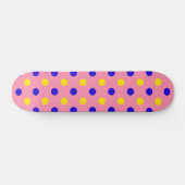 Roze Blauw Geel Stippen Design Persoonlijk Skateboard (Horizontaal)