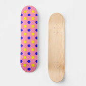 Roze Blauw Geel Stippen Design Persoonlijk Skateboard (Voorkant)