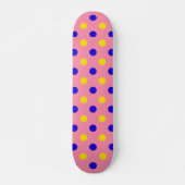 Roze Blauw Geel Stippen Design Persoonlijk Skateboard (Voorkant)