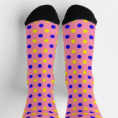 Roze Blauw Geel Stippen Design Sokken (Top)