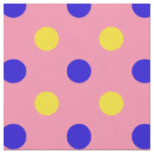 Roze Blauw Geel Stippen Design Stof (Close Up)