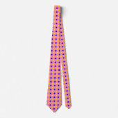 Roze Blauw Geel Stippen Design Stropdas (Voorkant)