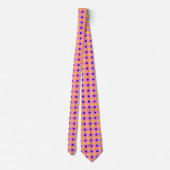 Roze Blauw Geel Stippen Design Stropdas (Achterkant)