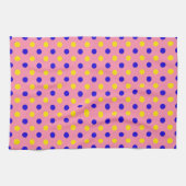 Roze Blauw Geel Stippen Design Theedoek (Horizontaal)