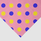 Roze Blauw Geel Stippen Design Tissuepapier (Detail)