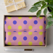 Roze Blauw Geel Stippen Design Tissuepapier (Geschenk)