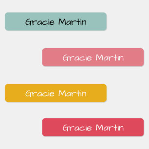 Roze Blauw Geel Terug naar School Rechthoekig Labels