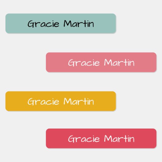 Roze Blauw Geel Terug naar School Rechthoekig Labels (Groep)