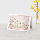 Roze Blauw Geel Wildflower Verjaardag Kaart (Gele Bloem)