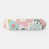 Roze Blauw Gele Bloemen Moderne Floral Persoonlijk Skateboard (Horizontaal)