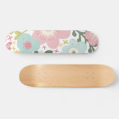 Roze Blauw Gele Bloemen Moderne Floral Persoonlijk Skateboard (Horizontaal)