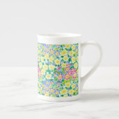  Roze, Blauw, Gele Primroses Bone China Mok (Rechts)