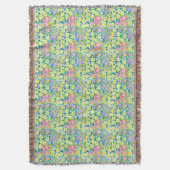  roze, blauw, gele primroses Drijfband Deken (Voorkant Verticaal)