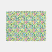  roze, blauw, gele primroses, griepbundel fleece deken (Voorkant (Horizontaal))