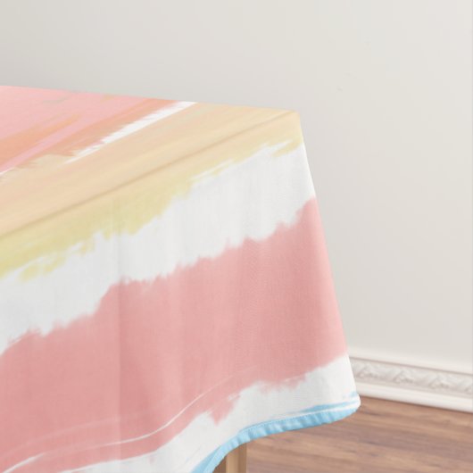 Roze Blauw Gele Waterverf Strepen 60"x 104" Tafelkleed (Voorbeeld)