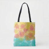  Roze Blauw Gele Waterverf Tote Bag (Voorkant)