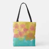  Roze Blauw Gele Waterverf Tote Bag (Achterkant)