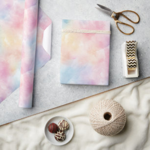 Roze Blauw Gele Watten Candy Verjaardag Cadeaupapier