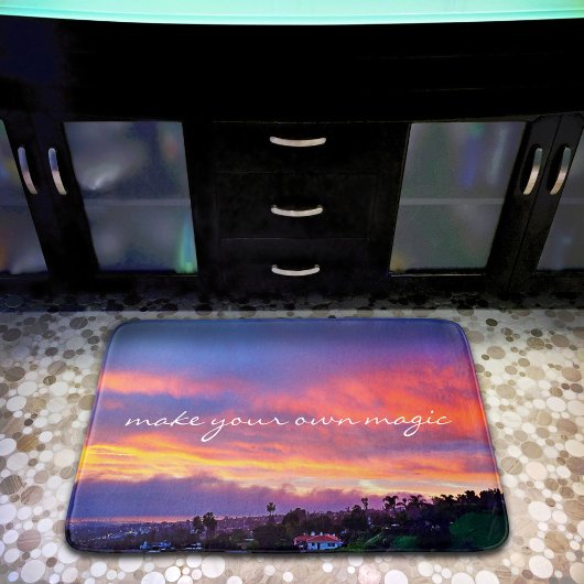 Roze Blauw Gele Zonsondergang Maak Je Eigen Magisc Badmat