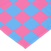 Roze blauw geruit controlepatroon tafelkleed (Gekanteld)
