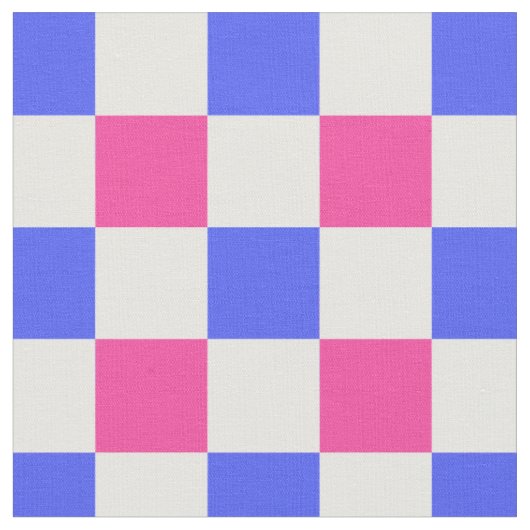 Roze Blauw geruite Check Pattern Design Stof (Close Up)