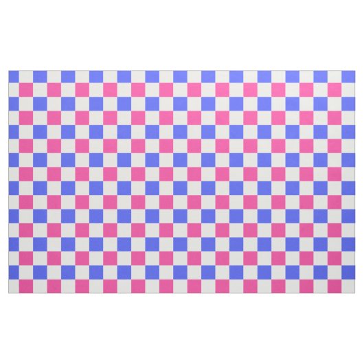 Roze Blauw geruite Check Pattern Design Stof (Fat Quarter)