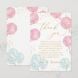 Roze blauw geslacht onthullen Dank je wel Kaart
