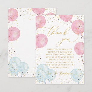 Roze blauw geslacht onthullen Dank je wel Kaart