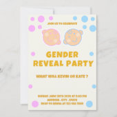 Roze & Blauw Geslacht Onthullen Geslacht Uitnodigi Kaart (Voorkant)