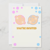 Roze & Blauw Geslacht Onthullen Geslacht Uitnodigi Kaart (Achterkant)