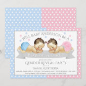 Roze Blauw Geslacht Onthullen Uitnodigingen voor d (Voorkant / Achterkant)