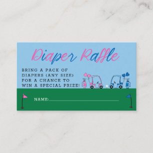 Roze Blauw Golf Geslacht onthullen Luier Raffle Ti Informatiekaartje