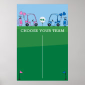 Roze Blauw Golf Geslacht Onthullen spel, breng uw  Poster (Voorkant)