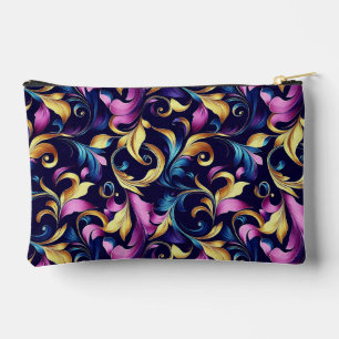 Roze, Blauw, Goud, Bladwergpatroon Etui