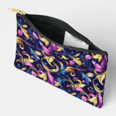 Roze, Blauw, Goud, Bladwergpatroon Etui (Open)