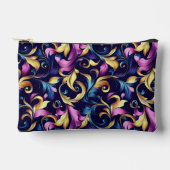 Roze, Blauw, Goud, Bladwergpatroon Etui (Voorkant)